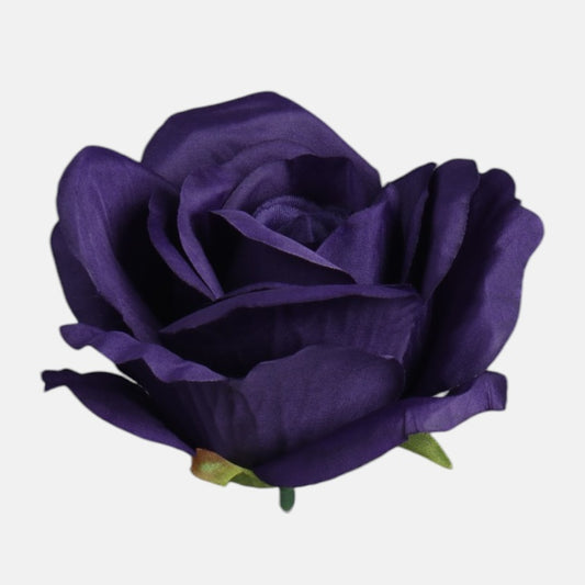 Tummanvioletti tekoruusupää 8 cm - Tekokukat