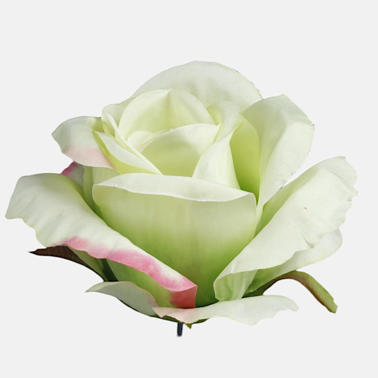 Vaaleanvihreä-vaaleanpunainen ruusunpää 8 cm - Tekokukat