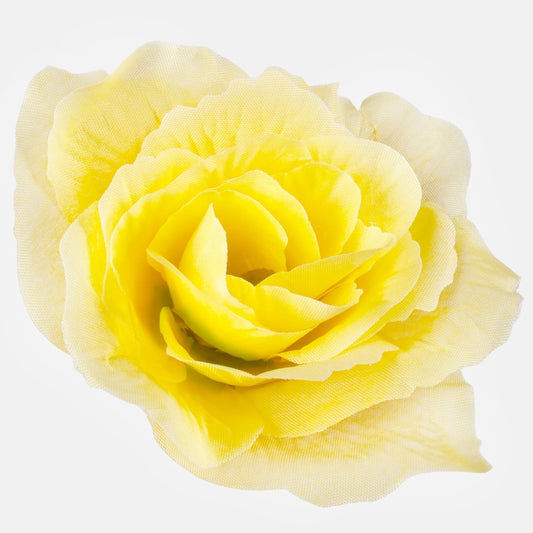 Keltainen ruusu tekokukkapää Ø9 cm - Tekokukat