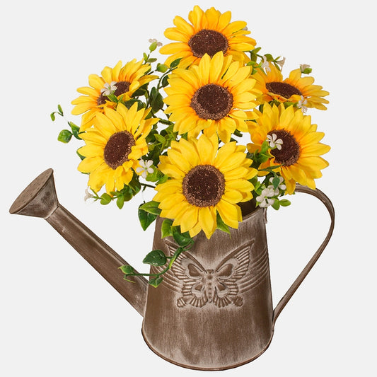 Keltainen auringonkukka tekokukkakimppu 30 cm - Tekokukat