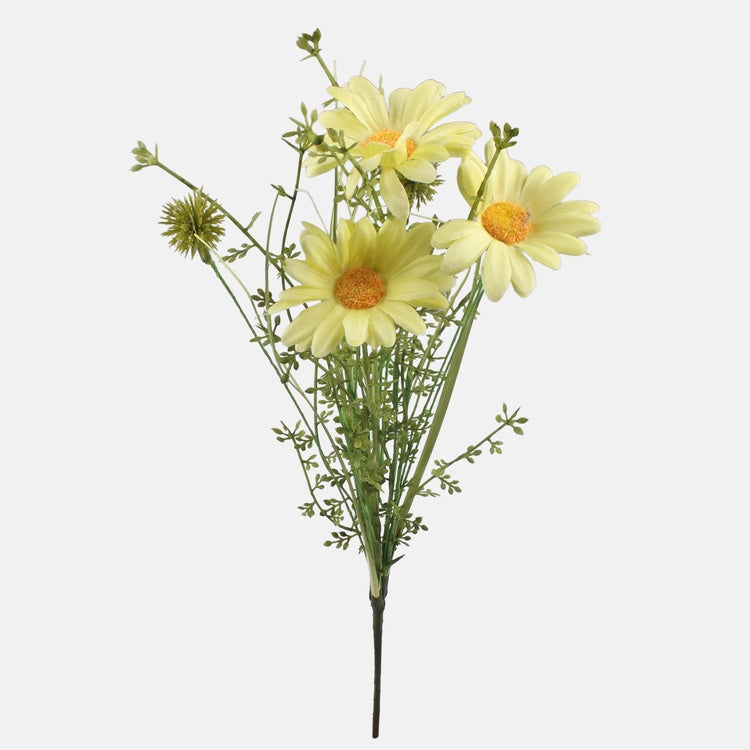 Vaaleankeltainen päivänkakkara tekokukkaoksanippu 47 cm - Tekokukat