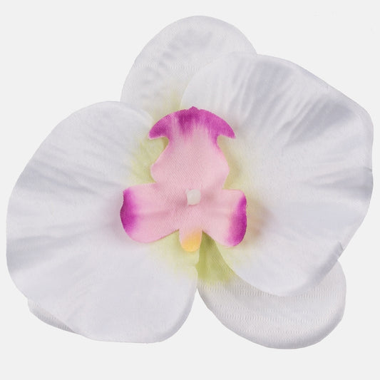 Satiinist orhidee kunstlillepea valge Ø12 cm - Kunstlilled