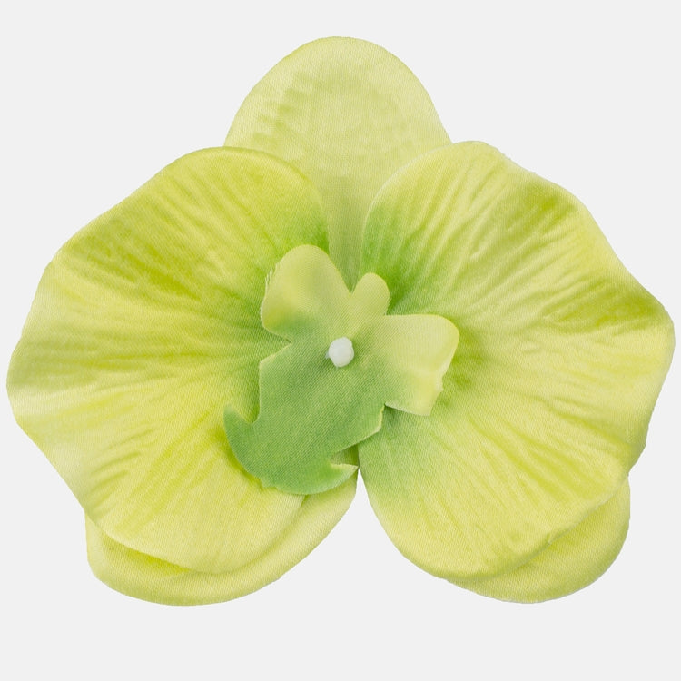 Vaaleanvihreä satiiniorkidea tekokukkapää Ø12 cm - Tekokukat