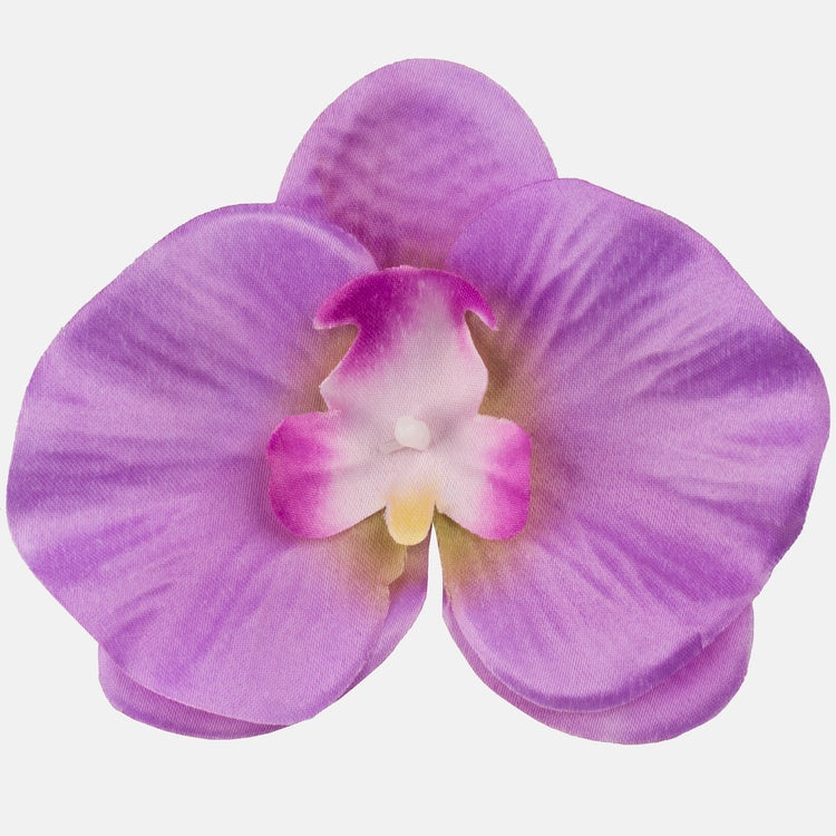Violetti satiini orkidea tekokukan pää Ø12 cm - Tekokukat