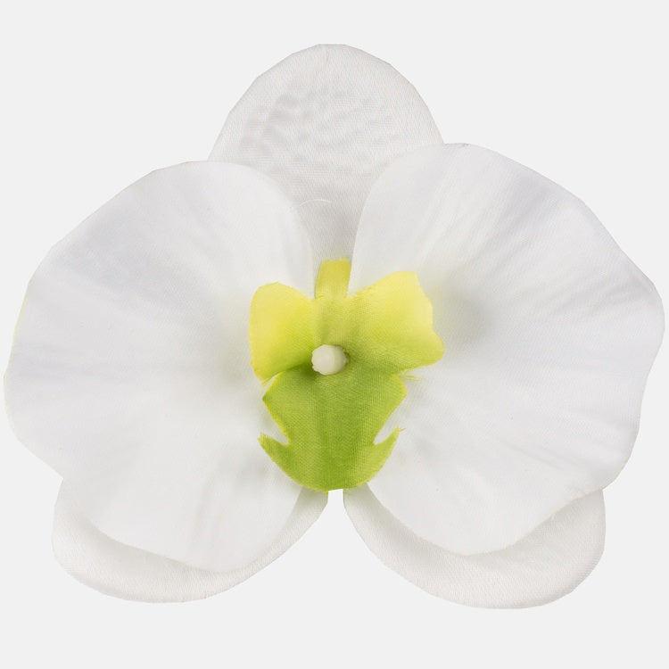 Satiinist orhidee kunstlillepea valge Ø12 cm - Kunstlilled