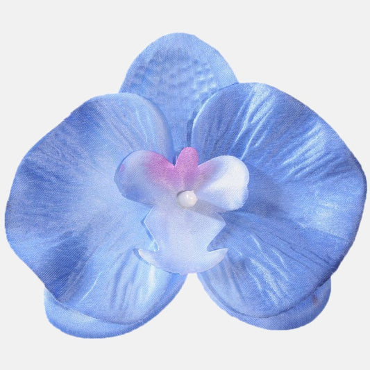 Sinine atlas orhidee lillepea Ø12 cm - Kunstlilled