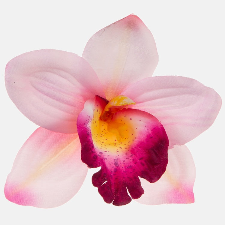 Violetti satiiniorkidean kukkapää Ø14 cm - Tekokukat