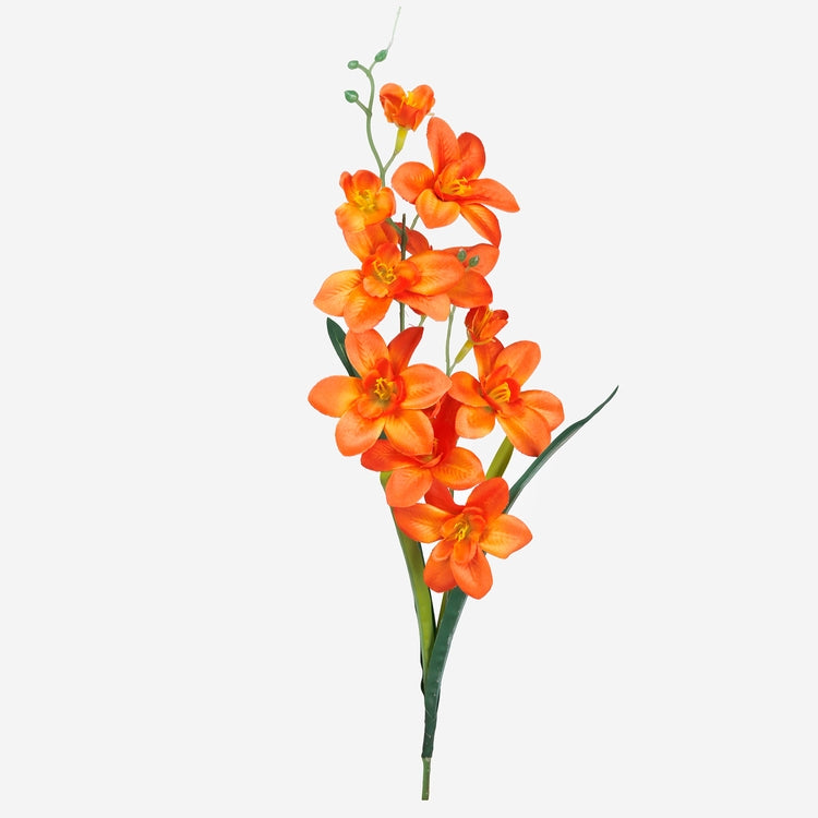 Oranssi satiiniorkidea tekokukka 50 cm - Tekokukat