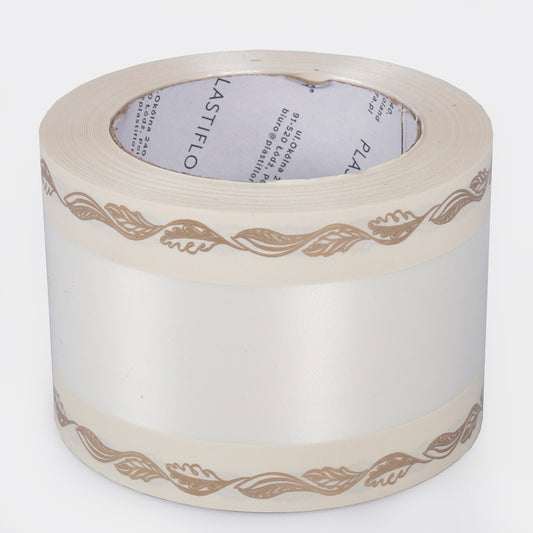 Kermanvärinen-kultainen kuviollinen koristenauha 8 cm 4570 cm - Tekokukat