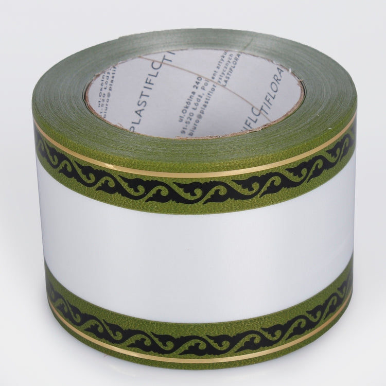 Valkovihreä koristenauha 8 cm 4570 cm - Tekokukat