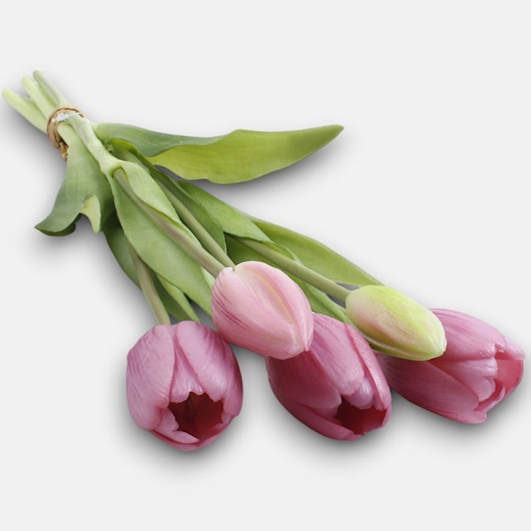 Vaaleanpunainen tulppaani tekokukkakimppu 38 cm - Tekokukat