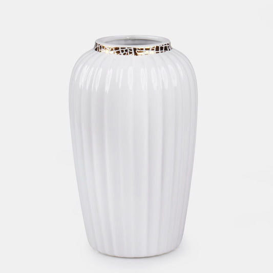 Keraamiline valge vaas 23 cm - Kunstlilled