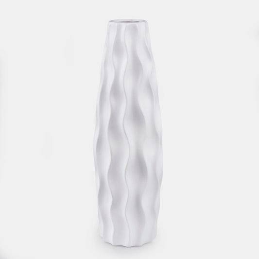 Valge keraamiline vaas 38 cm - Kunstlilled