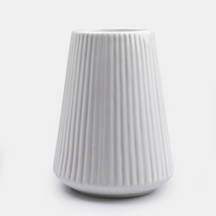 Valge keraamiline vaas 19 cm - Kunstlilled