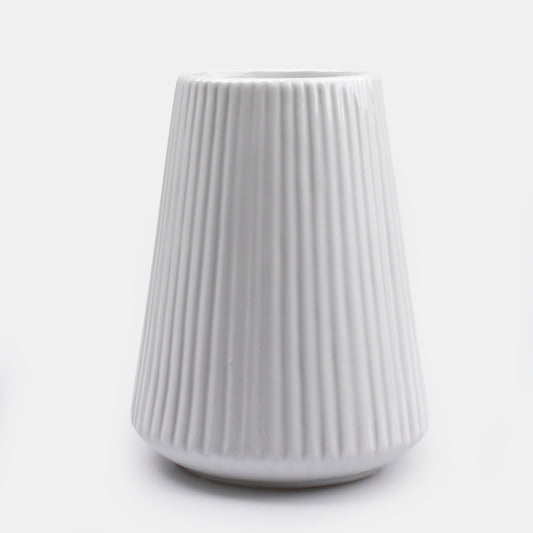 Valge keraamiline vaas 19 cm - Kunstlilled