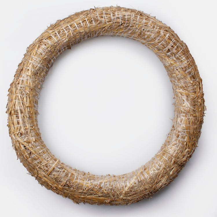 Olkikranssi pohja 50 cm luonnollinen - Tekokukat