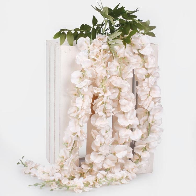 Samppanjanvärinen wisteria tekoköynnös 90 cm - Tekokukat